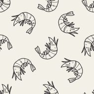 Shrimp doodle seamless pattern background N4
