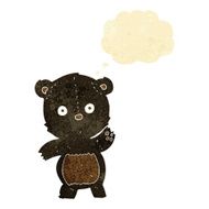 cute cartoon black bear with thought bubble N5