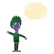 cartoon vampire man with thought bubble N12