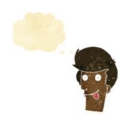 cartoon man with tongue hanging out thought bubble