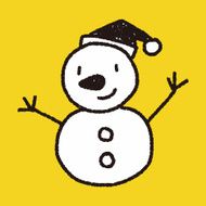 snowman doodle drawing N7