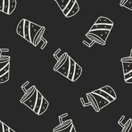 soda drink doodle drawing seamless pattern background