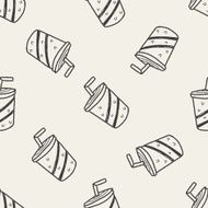 soda drink doodle drawing seamless pattern background N2