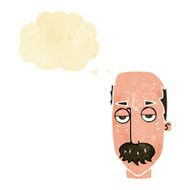 cartoon bored old man with thought bubble N4
