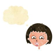 cartoon shocked expression with thought bubble N3
