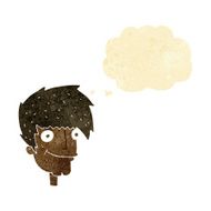 cartoon smiling man with thought bubble N4