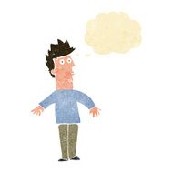cartoon surprised man with thought bubble N20