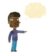 cartoon pointing man with thought bubble N7