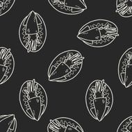 squid food doodle seamless pattern background