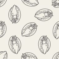 squid food doodle seamless pattern background N2