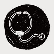 Stethoscope doodle drawing N7