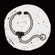 Stethoscope doodle drawing N8