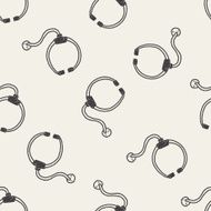Stethoscope doodle drawing seamless pattern background N2