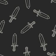 sword doodle seamless pattern background N6