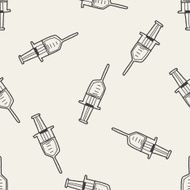 Syringes doodle drawing seamless pattern background N2
