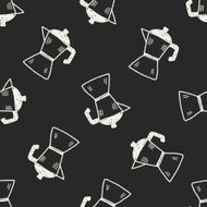 tea pot doodle drawing seamless pattern background