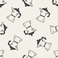 tea pot doodle drawing seamless pattern background N3