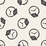 time doodle seamless pattern background N5