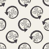 time doodle seamless pattern background N10