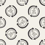 time doodle seamless pattern background N12