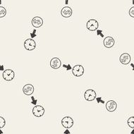 time doodle seamless pattern background N13