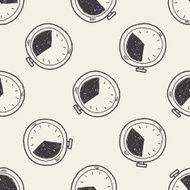 time doodle seamless pattern background N14