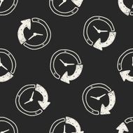 time doodle seamless pattern background N16
