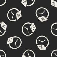 time doodle seamless pattern background N17