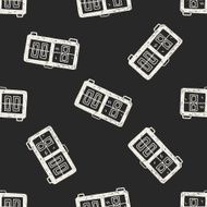 time doodle seamless pattern background N19