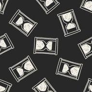 time doodle seamless pattern background N21