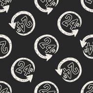 time doodle seamless pattern background N23
