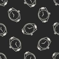 time doodle seamless pattern background N26