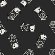 time doodle seamless pattern background N27