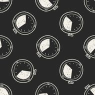 time doodle seamless pattern background N28