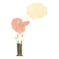 cartoon old man with folded arms thought bubble