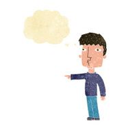 cartoon pointing man with thought bubble N8