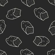 toast doodle drawing seamless pattern background