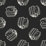 toast doodle drawing seamless pattern background N2