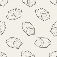 toast doodle drawing seamless pattern background N3