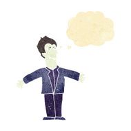 cartoon vampire man with open arms thought bubble N2