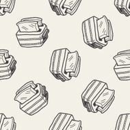 toast doodle drawing seamless pattern background N4