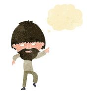 cartoon bearded man pointing and laughing with thought bubble N2