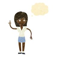 cartoon woman with idea thought bubble N40
