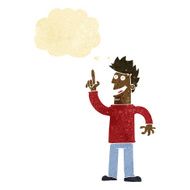 cartoon man with great new idea thought bubble