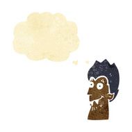 cartoon vampire head with thought bubble N3