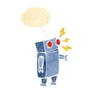 cartoon robot with thought bubble N15