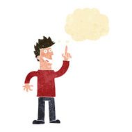 cartoon man with great new idea thought bubble N2