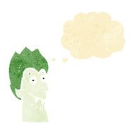 cartoon vampire head with thought bubble N4