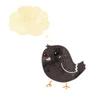cartoon bird with thought bubble N35