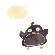 cartoon bird with thought bubble N36